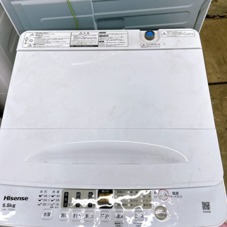 中古】新品同様 Hisense 全自動洗濯機 縦型 5.5kg 2018年製 HW-E5502 