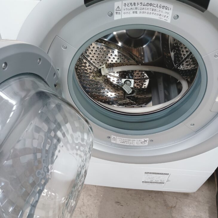 東京都小金井市へ SHARP ES-S7J-WL ドラム式洗濯乾燥機 使用感ありの