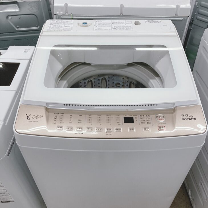 【店頭取引のみ】ヤマダ 全自動洗濯機 YWM-TV80G1 2022年式 東京都江戸川区へヤマダセレクト 全自動洗濯機 YWM-TV80G1 比較的