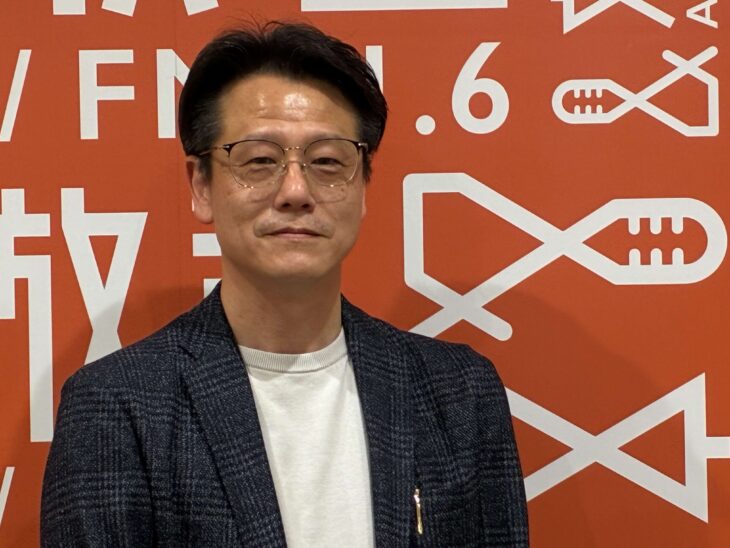 文化放送で撮影した穐山泰郎社長